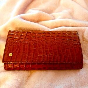 Rare Vintage 70’s Pierre Cardin Crocodile Style brown leather Wallet